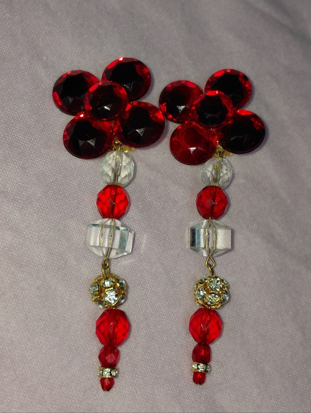 Eileen FULTON crystal Clip Vintage Earrings.